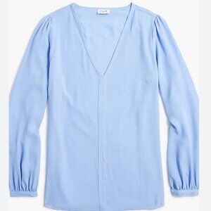 J Crew Factory Printed V-neck‎ Top – Baby Blue - Size 6 - NWT